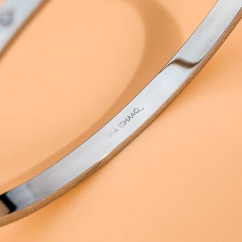 Minimalist Silver Polaris Guiding Heart Bangle Bracelet, 8 of 11