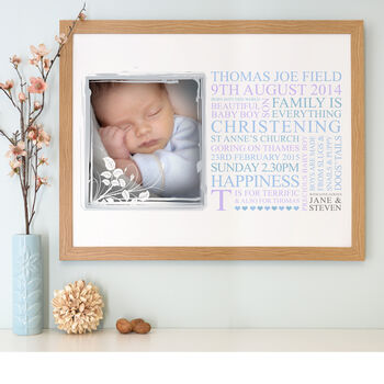 Personalised Baby Christening Art Gift, 6 of 8