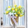 Yellow Lemon Basket Door Wreath With Ribbon, thumbnail 3 of 6