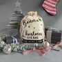 Personalised Christmas Eve Bag Natural With Black, thumbnail 1 of 12