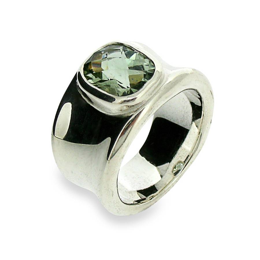 Molten Silver And Green Quartz Ring, 1 of 6