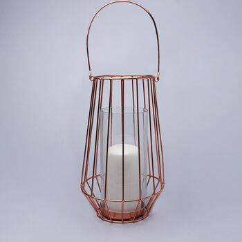 G Decor Geometric Copper Candle Holder With Glass, 2 of 5