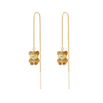 Crystal Bear Threader Earrings, 4 of 10