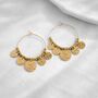 Waterproof Bohemian Coin Hoops, thumbnail 1 of 5