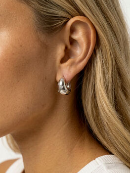 Gold Or Silver Thick Star Huggie Hoop Earrings, 3 of 6