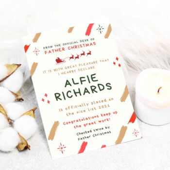 Personalised Father Christmas Santa Nice List, 5 of 5