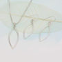 Handmade Sterling Silver Leaf Outline Earrings, thumbnail 3 of 5
