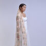 'Eirene' Floral Embroidered Wedding Veil, thumbnail 4 of 5