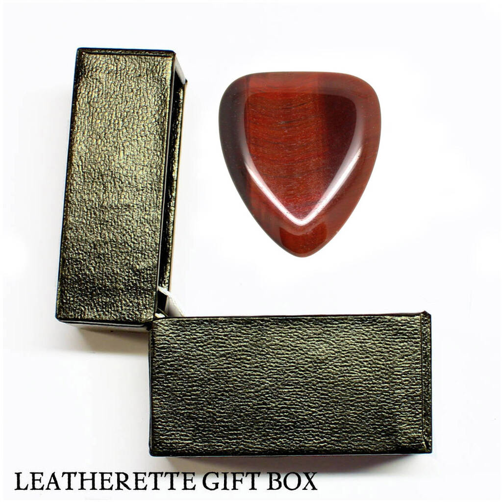 Red Tiger Eye Guitar Pick / Plectrum In A Gift Box, 1 of 7
