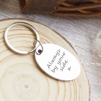 Stainless Steel Personalised Oval Keyring With Paw Prints, 2 of 6