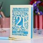 Personalised 21st Birthday Card Papercut Flower Design, thumbnail 1 of 6
