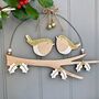Personalised Christmas Wooden Robin Pair Sign, thumbnail 2 of 3