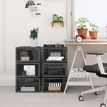 Stackable Clear Plastic Shoe Boxes Storage Organisers, 3 of 8