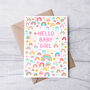 New Baby Girl Card, Rainbow New Baby Card, thumbnail 1 of 3