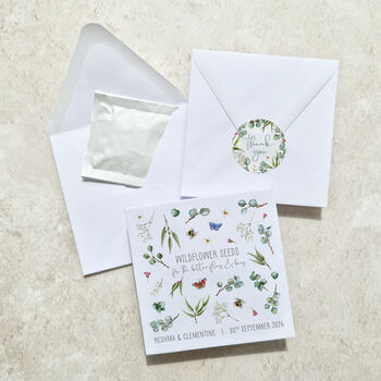 Eucalyptus And Gypsophila Wildflower Seed Packet Favours, 3 of 9