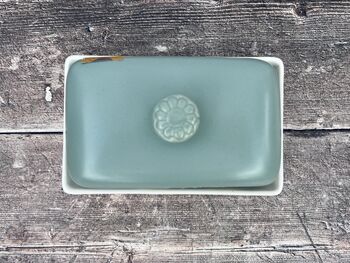 Green Flower Patterned Butter Dish, 4 of 4