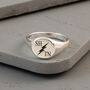 Lightning Bolt Initials Silver Signet Ring, thumbnail 4 of 7