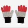 Miss Pompom Black Colourblock Wool Gloves, thumbnail 1 of 4