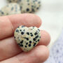 Dalmatian Jasper Crystal Heart For Protection, thumbnail 1 of 3