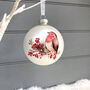 Personalised Robin Glass Bauble, thumbnail 3 of 3