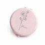 Personalised Engraved Pink Flower Pocket Mirror, thumbnail 3 of 4