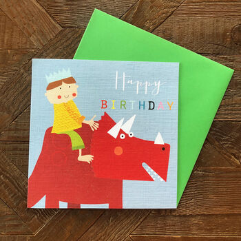 Boy On A Dinosaur Birthday Card, 4 of 5