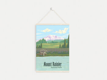 Mount Rainier National Park USA Travel Poster Art Print, 6 of 8