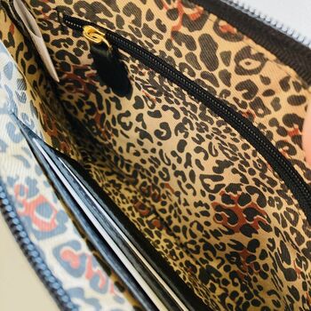 Leather Leopard Print Clutch Bag, 4 of 5