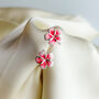 Sterling Silver Hibiscus Flower Stud Earrings, thumbnail 4 of 5