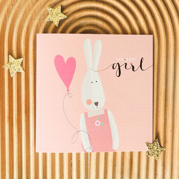 Gold Foiled Baby Bunny Girl Card, 3 of 5