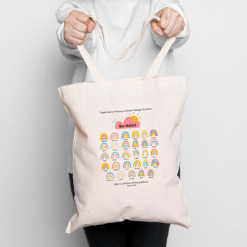 Teacher Gift Rainbow Tote Bag, 3 of 7