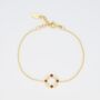 Round Garnet 18k Gold Plated Bracelet, thumbnail 2 of 3