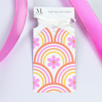 Cosmos Pink Flower Gift Wrap Set, 4 of 4