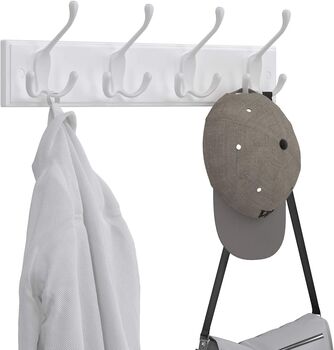 Wall Mounted Coat Rack With Four Tri Hooks, 5 of 7