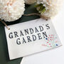 Grandad's Garden Sign With Flowers, thumbnail 1 of 2