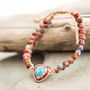 Natural Jasper Stone Earring And Heart Bracelet Set, thumbnail 4 of 7