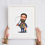 Fishrman Gift Print Caricature Portrait, thumbnail 1 of 4