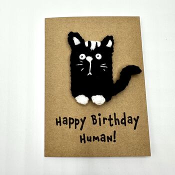 Cat Parent Crochet Birthday Card Handmade, 10 of 10