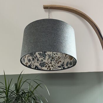 Bronte Roan Blue Tweed Floral Lined Lampshades, 3 of 11