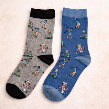 Golf Themed Mens Socks With Personalised Label Sleeve, 2 of 4