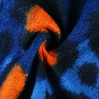 Fire Orange And Navy Blue Leopard Print Pashmina Scarf, 3 of 4