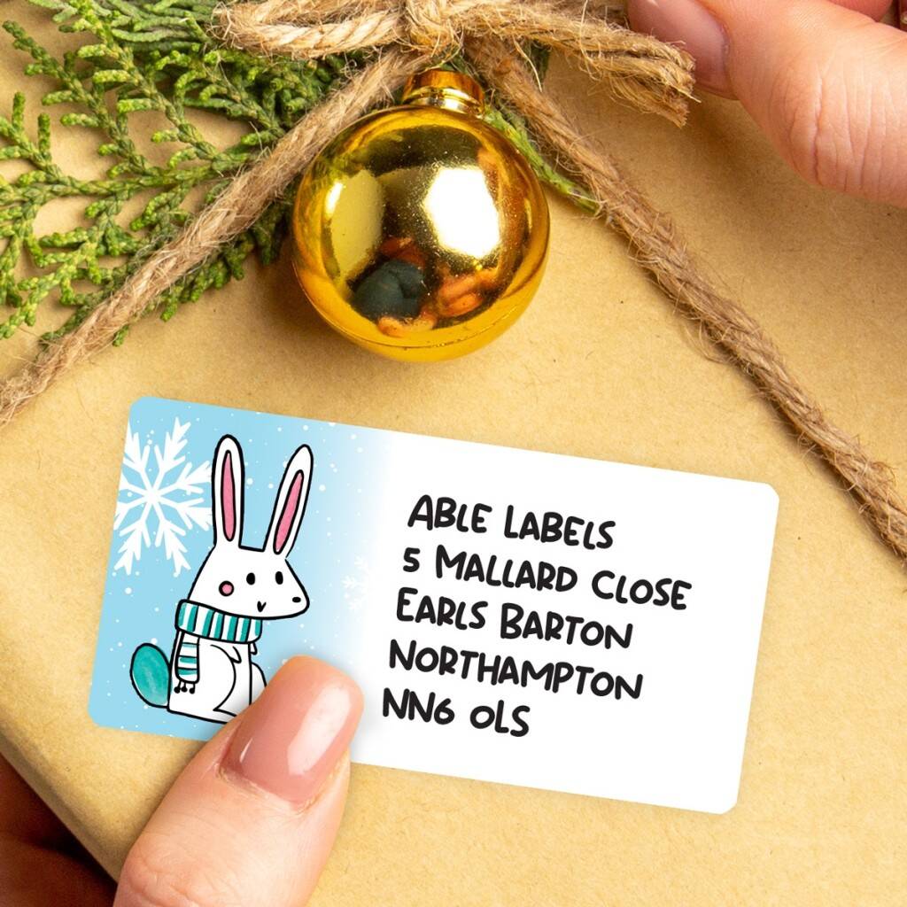Christmas A4 Sheet Labels Bunny
