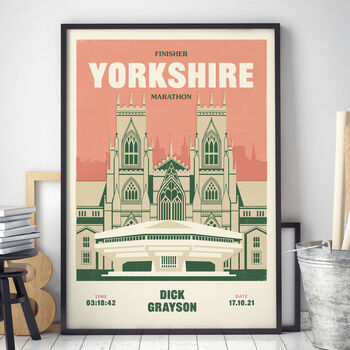 Personalised Yorkshire Marathon Print, Unframed, 3 of 5