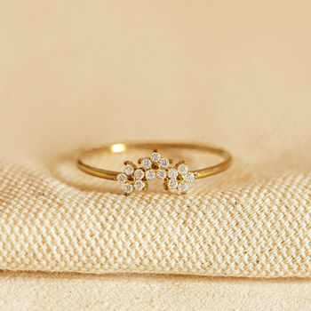 Dainty Ring With Three Flowers, 4 of 4