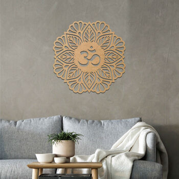 Wooden Om Sign Wall Art Home Hanging Decoration, 6 of 11