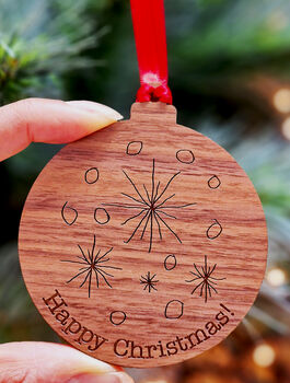 Personalised Wooden Child's Drawing Bauble, 5 of 12