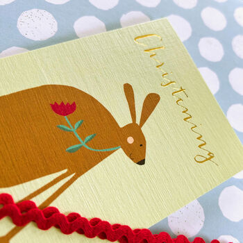 Mini Gold Foiled Christening Card, 4 of 4