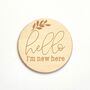 Wooden Baby Announcement Hello Engraved Sign, thumbnail 4 of 9