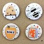 Cute Honey Bee Badges, Pack Of Four, thumbnail 7 of 7