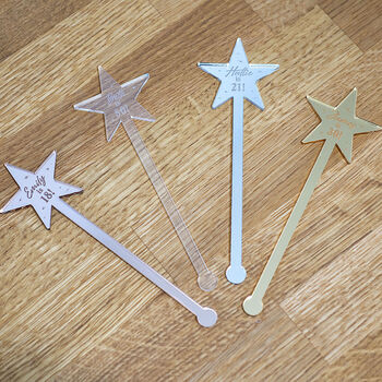 Set Of Five Birthday Party Star Drink Stirrers, 2 of 4